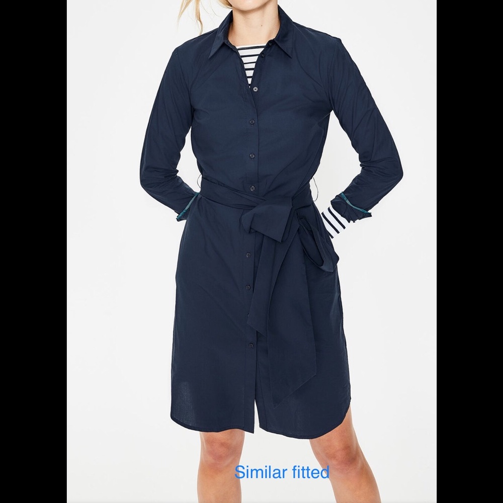 GAP NAVY BLUE LONG SLEEVES SILK MAXI SHIRTDRESS S4